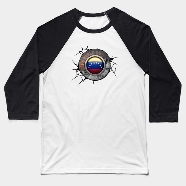 Venezuela Steampunk Engine Powered By Venezuelan National Pride Baseball T-Shirt by HappyGiftArt